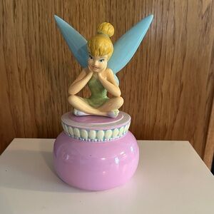 Enesco Tinkerbell Figurine with Blue Wings and Pink Base